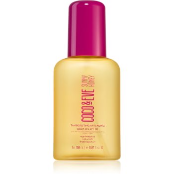 Coco & Eve Sunny Honey Tan Boosting Anti-Aging Body Oil SPF 30 ulei protector pentru accelerarea bronzului piele anti-imbatranire - imagine 2